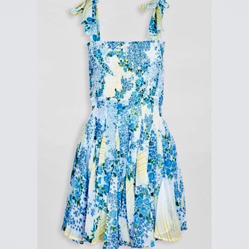 NWOT All Things Mochi Tie Shoulder Floral Mini Dress size Small
